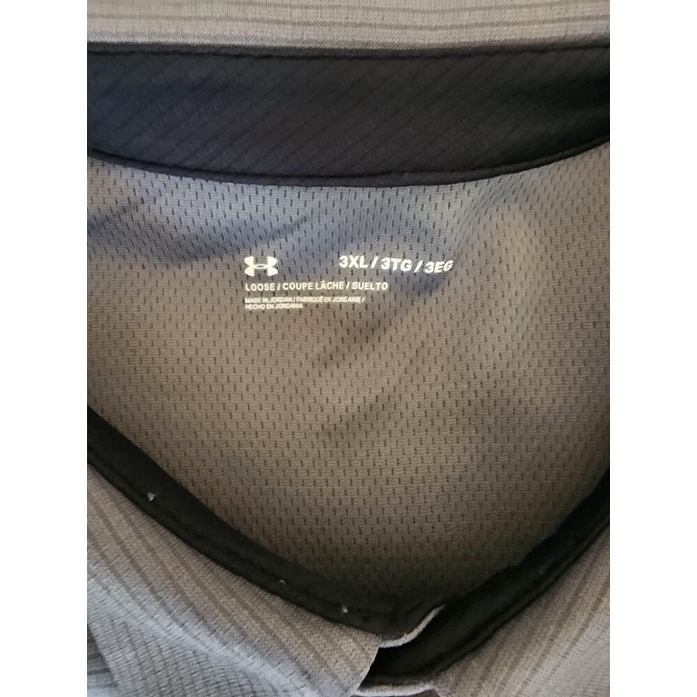 Under Armour Shirt Mens 3XL Polo Gray Heatgear Golf Loose Short Sleeve Active - Picture 4 of 9
